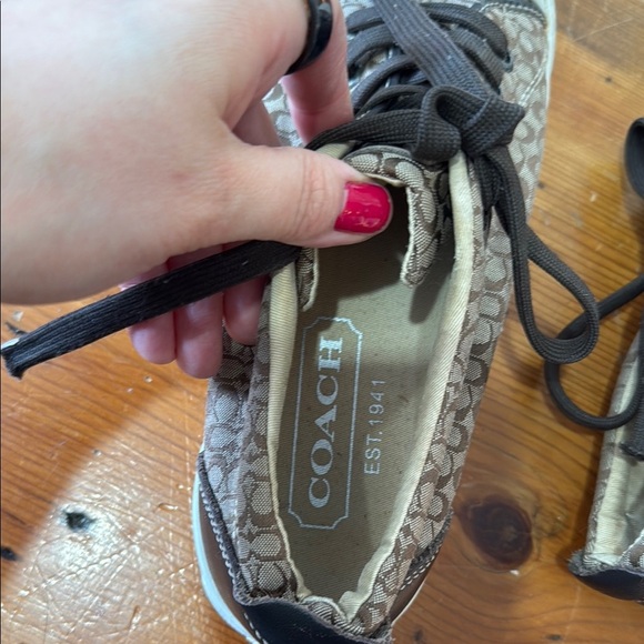 Coach Brown Casual Low Too Sneakers Shoes size 8.5 - Picture 10 of 11